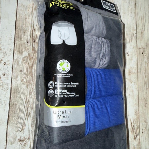 Athletic Works Mens Ultra Lite Mesh Trunks Pack of 6 3.5" Inseam 3XL 48-50 - Picture 2 of 4